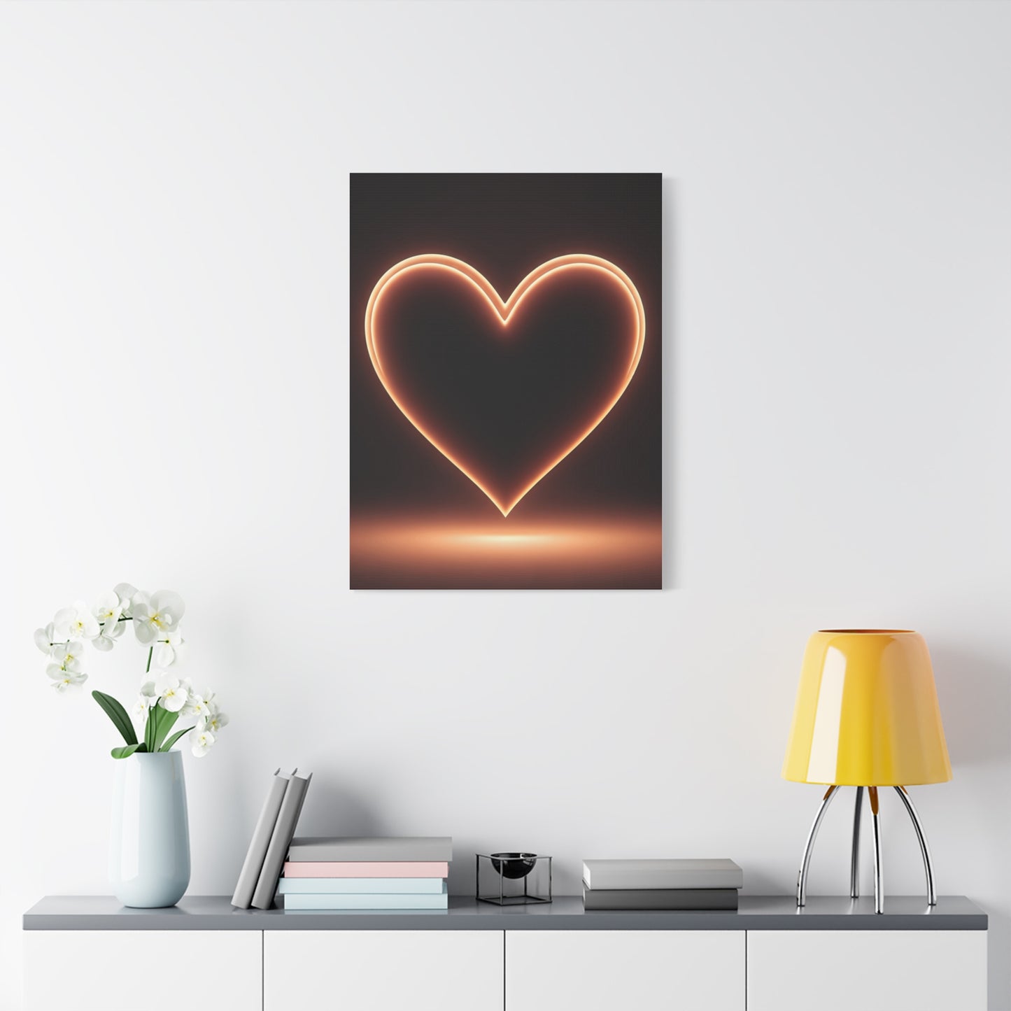 Luminous Heart Minimal Glow Wall Art & Canvas Prints