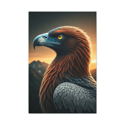 Golden Eagle with Vibrant Sunset Background Wall Art & Canvas Prints
