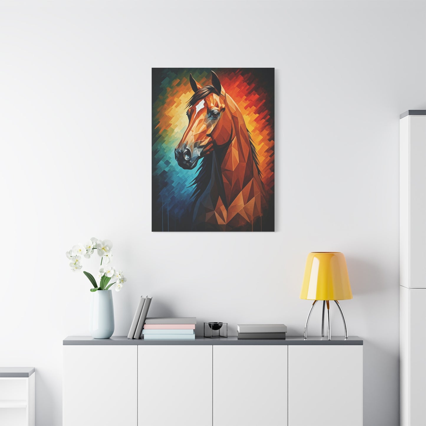 Geometric Spectrum Horse Portrait Wall Art & Canvas Prints