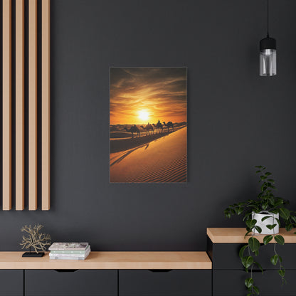 Desert Caravan Sunset Journey Wall Art & Canvas Prints