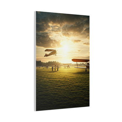 Golden Airfield Takeoff Moment Wall Art & Canvas Prints