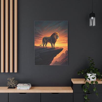 Lion King on Cliff at Sunset Wall Art & Canvas Prints