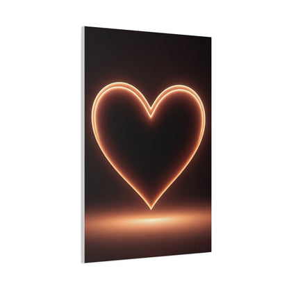 Luminous Heart Minimal Glow Wall Art & Canvas Prints