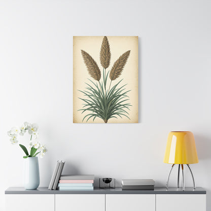 Wild Grass and Seed Heads Illustration Wall Art & Canvas Prints