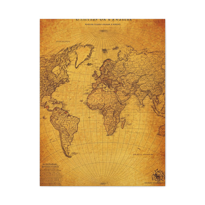 Antique Oval World Atlas Map Wall Art & Canvas Prints