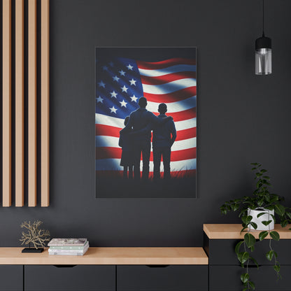 American Flag Over Golden Fields Wall Art & Canvas Prints