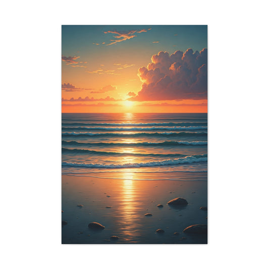 Sunset Tide Glow Coastal Wall Art & Canvas Prints