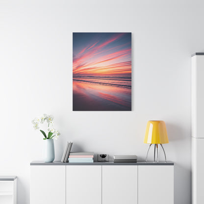 Blush Sky Streaks Coastal Sunset Wall Art & Canvas Prints