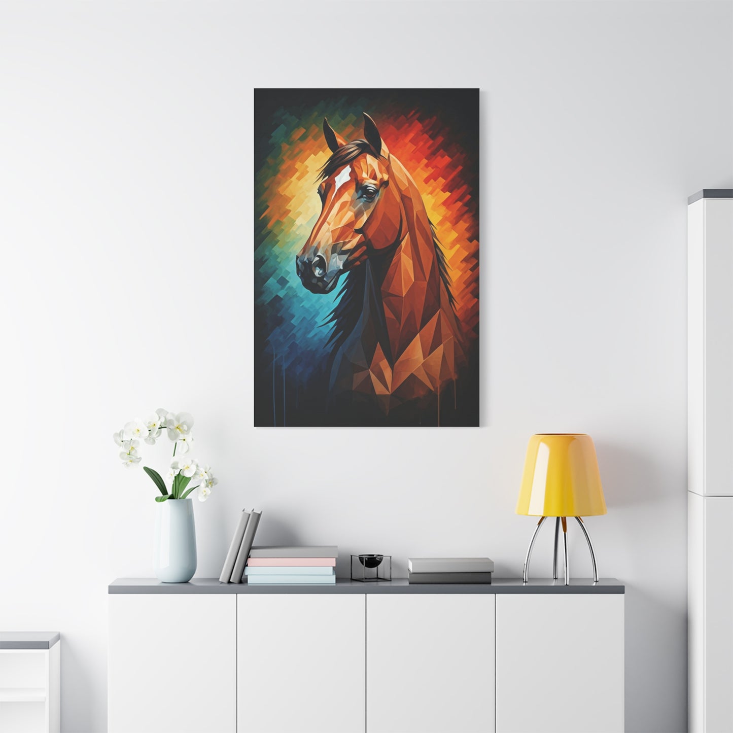 Geometric Spectrum Horse Portrait Wall Art & Canvas Prints