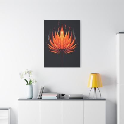 Ember Bloom Flame Lotus Wall Art & Canvas Prints