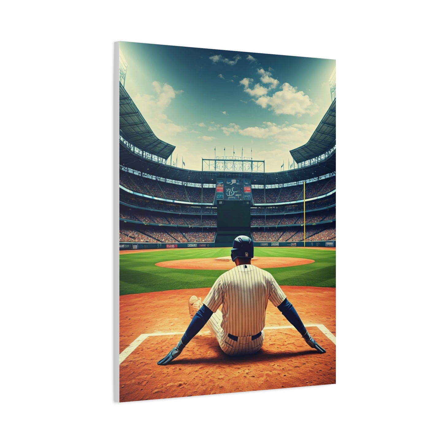 Batter Ready at Home Plate Stadium View Wall Art & Canvas Prints