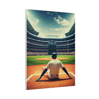 Batter Ready at Home Plate Stadium View Wall Art & Canvas Prints