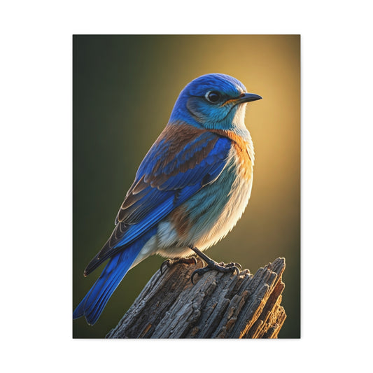Mountain Bluebird Perched Portrait Wall Art & Canvas Prints