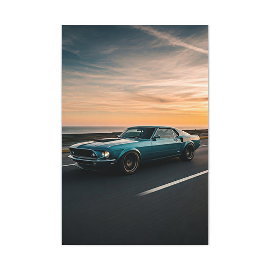 1969 Ford Mustang Fastback Restomod Coastal Run Wall Art & Canvas Prints