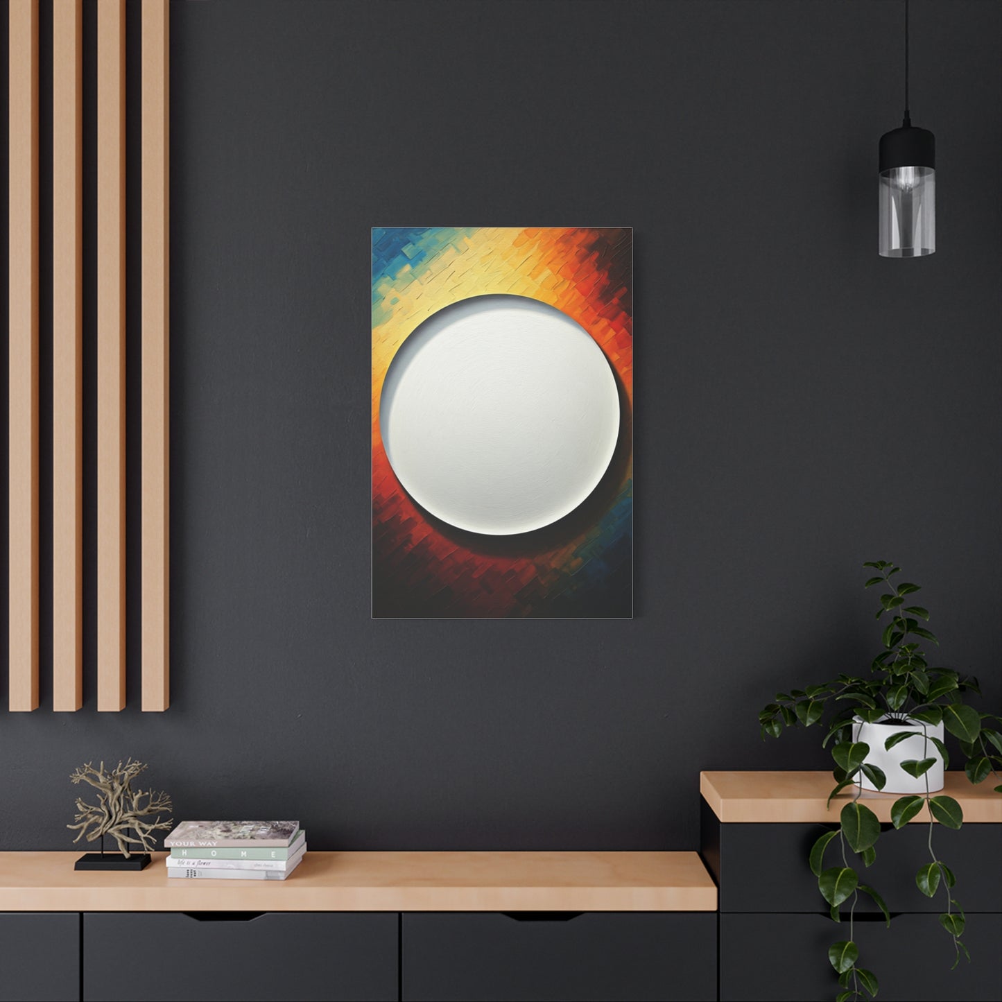 Celestial White Orb Modern Abstract Wall Art & Canvas Prints