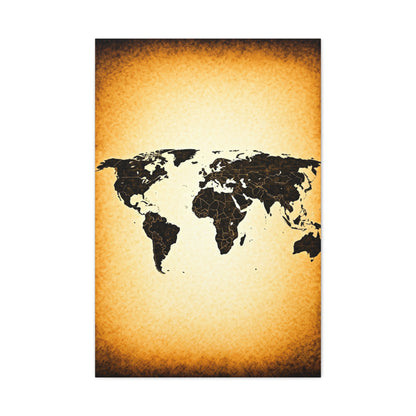 Minimal Black Silhouette World Map Wall Art & Canvas Prints