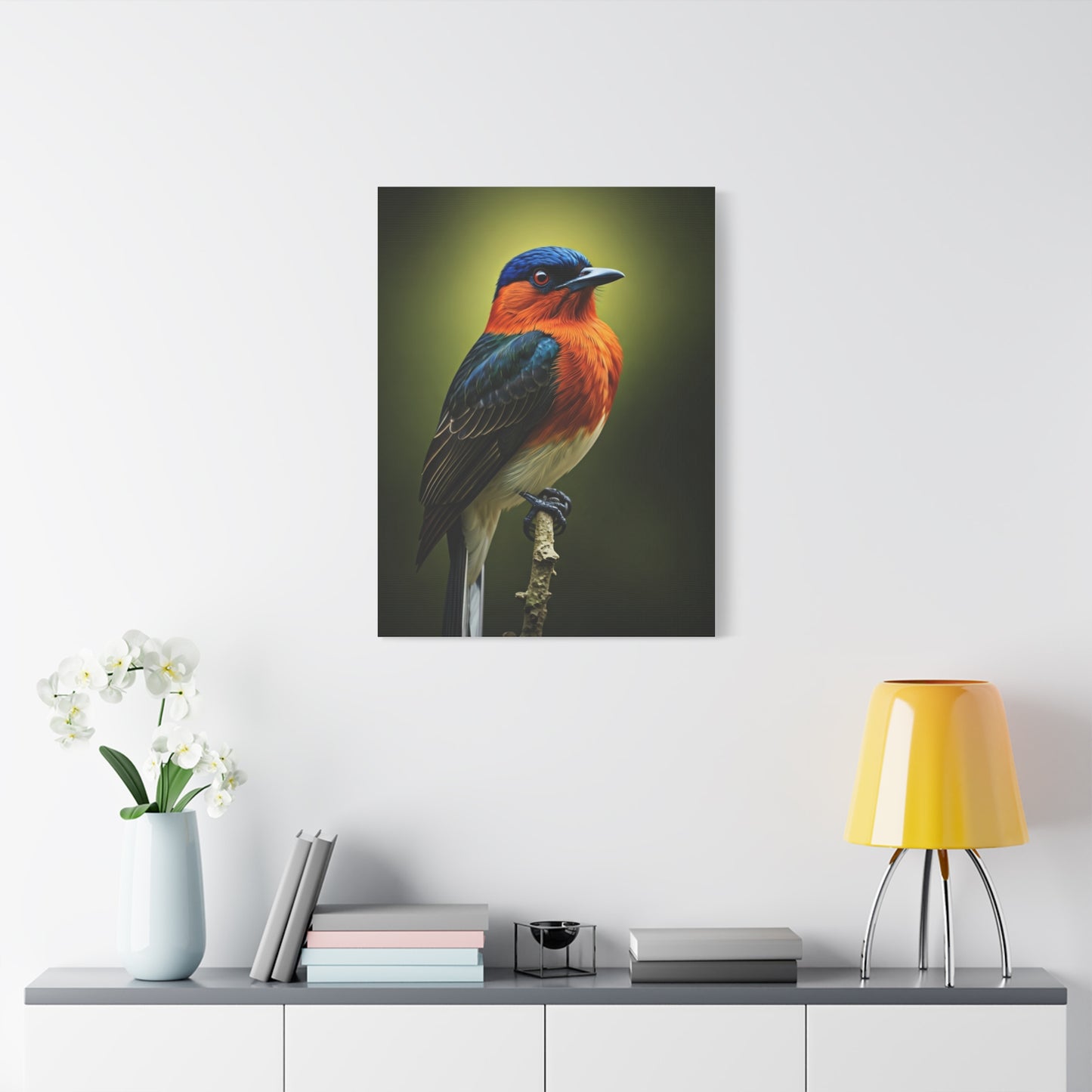 Vibrant Bluebird Perch Wall Art & Canvas Prints