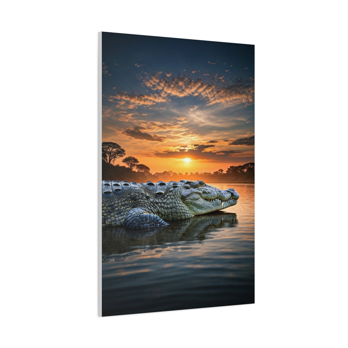 Crocodile Sunset Waterscape Wall Art & Canvas Prints