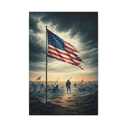 Battlefield Patriot Flag Tribute Wall Art & Canvas Prints