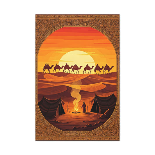 Desert Caravan at Dusk Wall Art & Canvas Prints