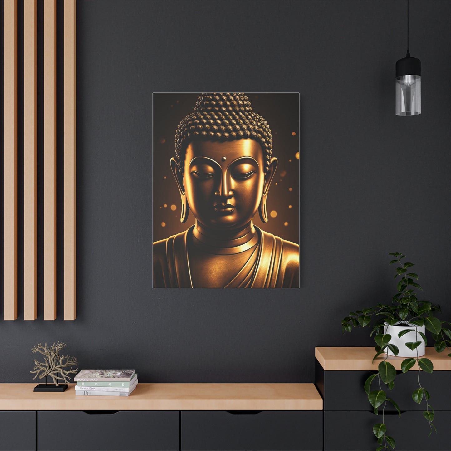 Golden Serenity Buddha Portrait Wall Art & Canvas Prints