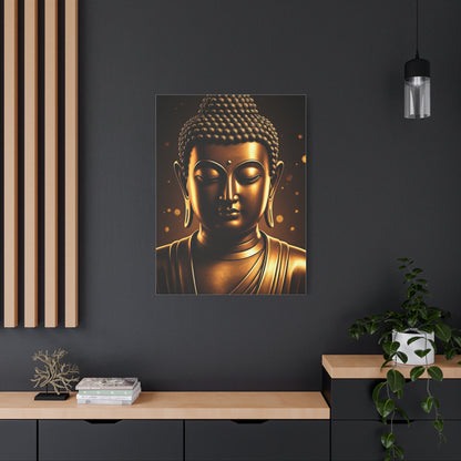 Golden Serenity Buddha Portrait Wall Art & Canvas Prints