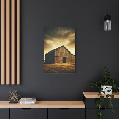 Golden Harvest Barn at Dusk Wall Art & Canvas Prints