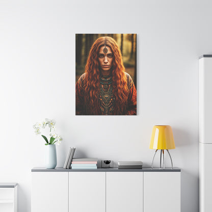 Forest Oracle with Copper Hair – Wall Art & Canvas Prints