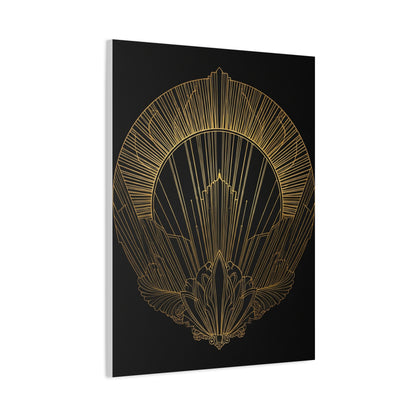 Deco Halo Emblem Black & Gold Wall Art & Canvas Prints