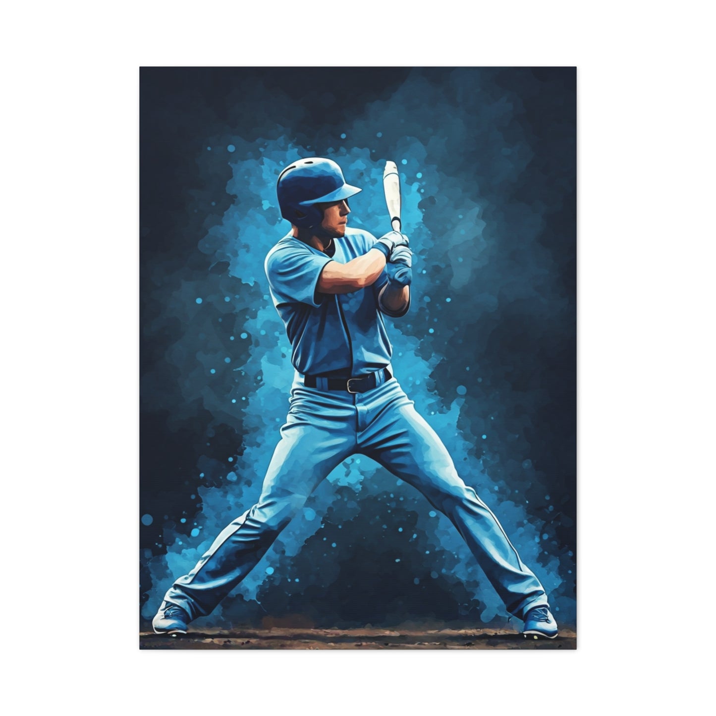 Electric Blue Batter Ready Stance Wall Art & Canvas Prints