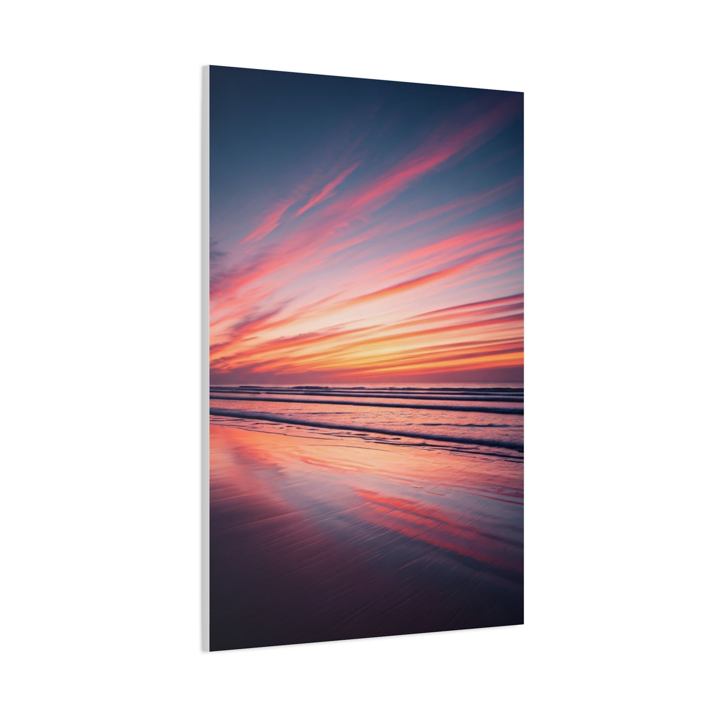 Blush Sky Streaks Coastal Sunset Wall Art & Canvas Prints
