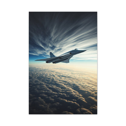 Lone Fighter Over Endless Clouds Wall Art & Canvas Prints