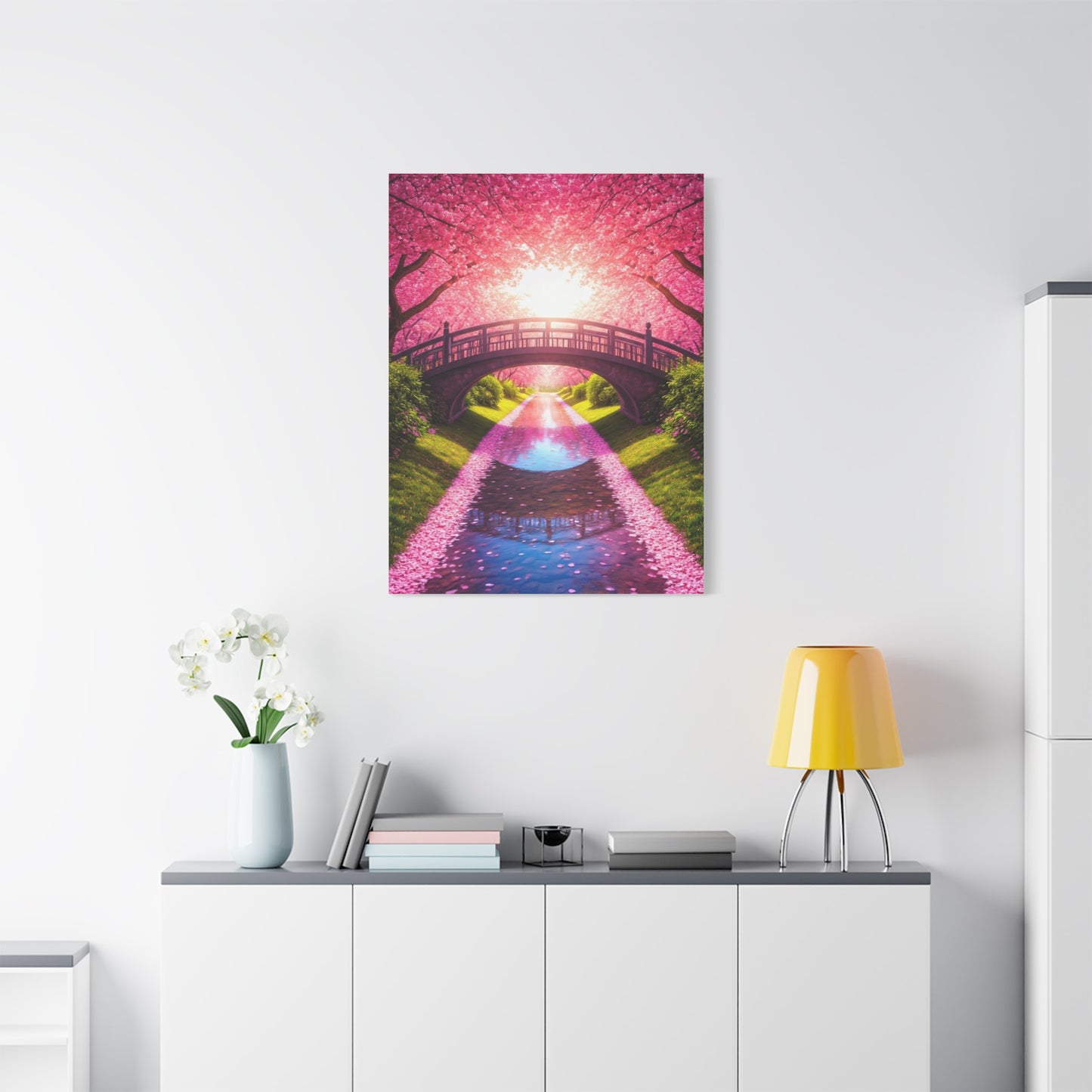 Sakura Bridge Reflection at Sunrise Wall Art & Canvas Prints