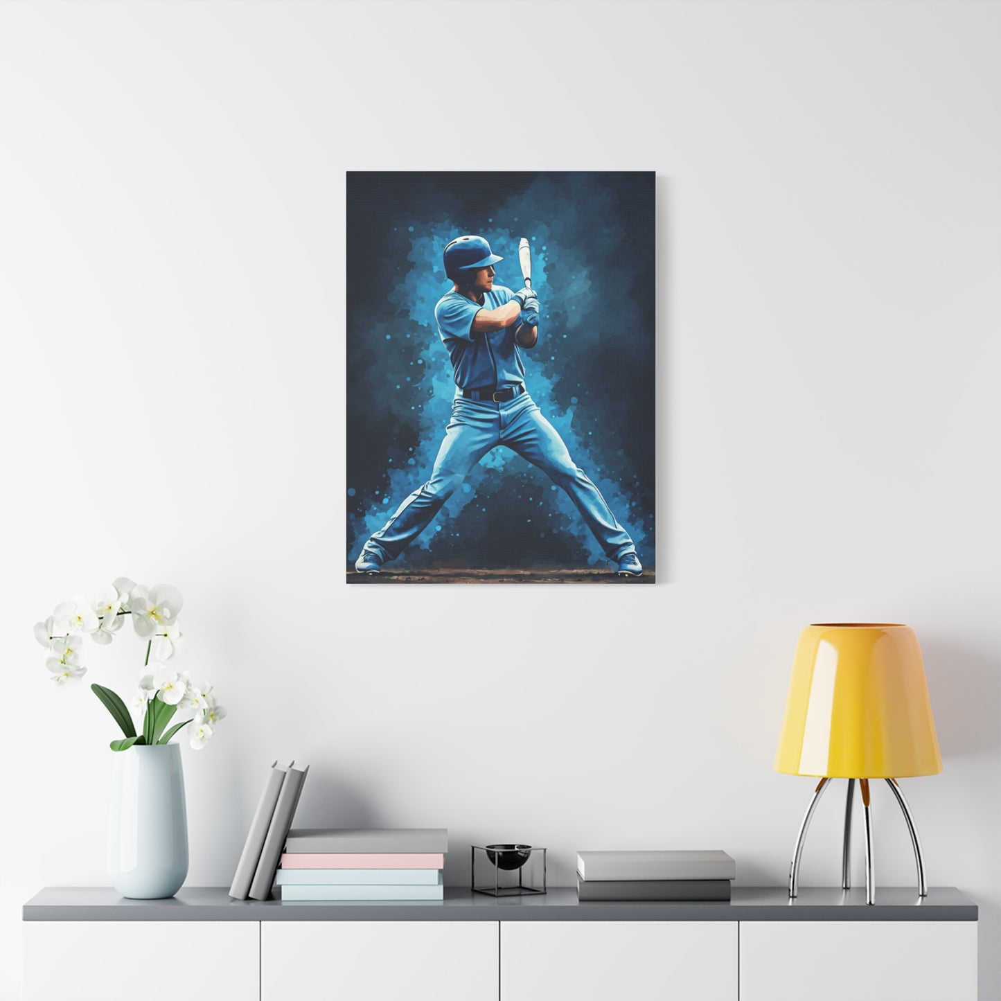 Electric Blue Batter Ready Stance Wall Art & Canvas Prints