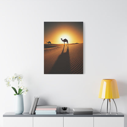 Lone Camel in Desert Sunset Wall Art & Canvas Prints