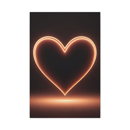 Luminous Heart Minimal Glow Wall Art & Canvas Prints