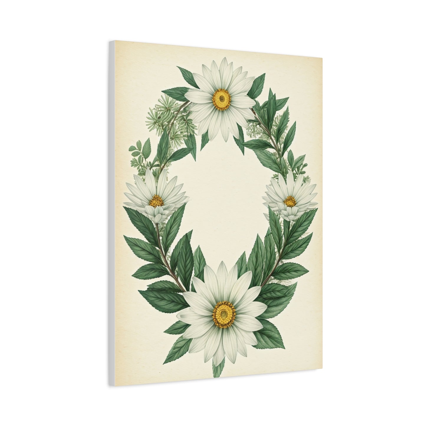 Floral Wreath Illustration Wall Art & Canvas Prints