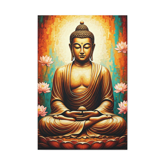 Sacred Lotus Buddha Portrait Wall Art & Canvas Prints
