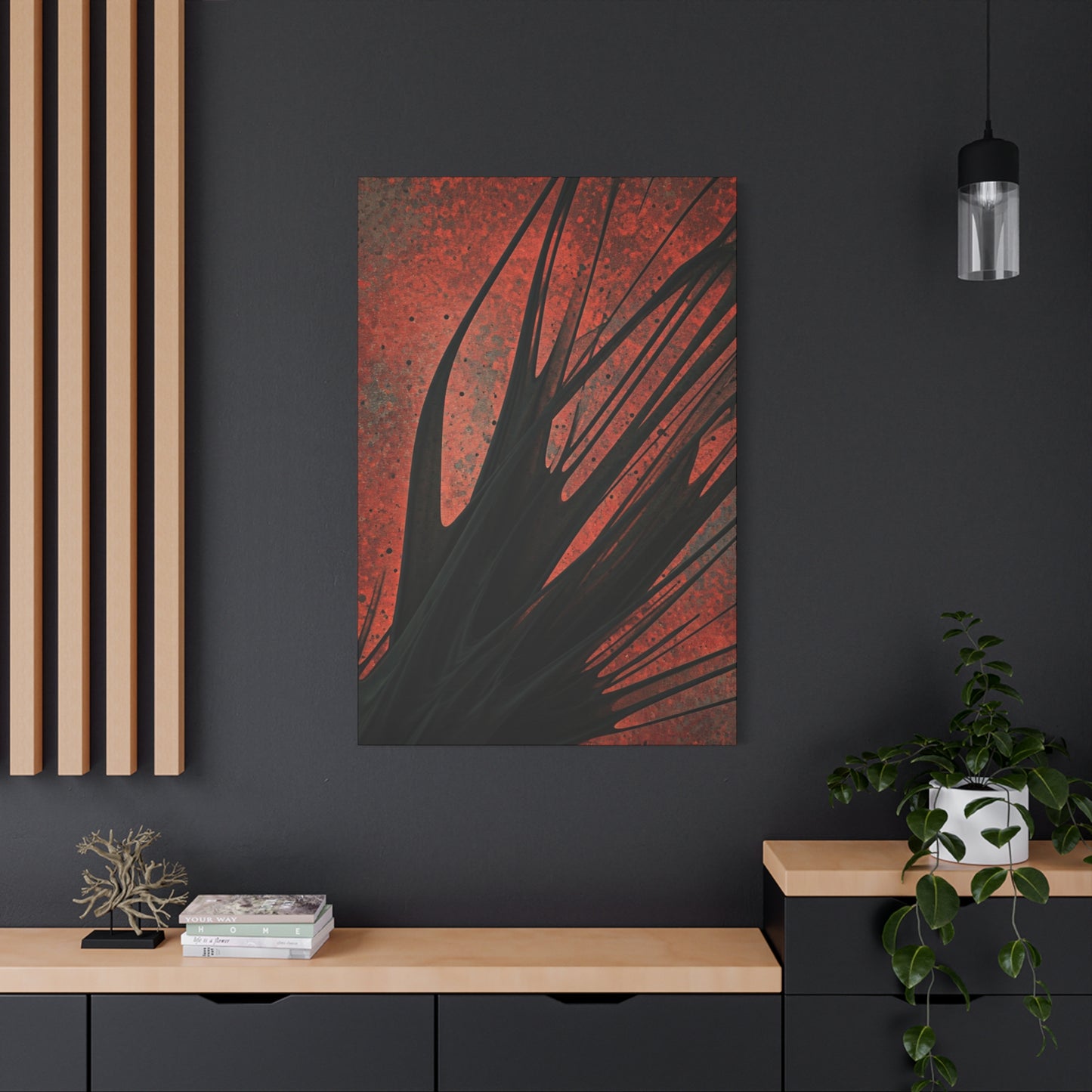 Crimson Motion Abstract Wall Art & Canvas Prints