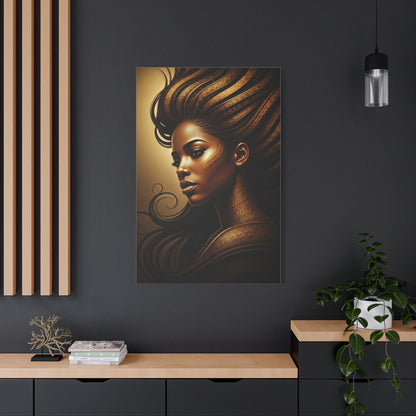 Golden Breeze Goddess Portrait Wall Art & Canvas Prints