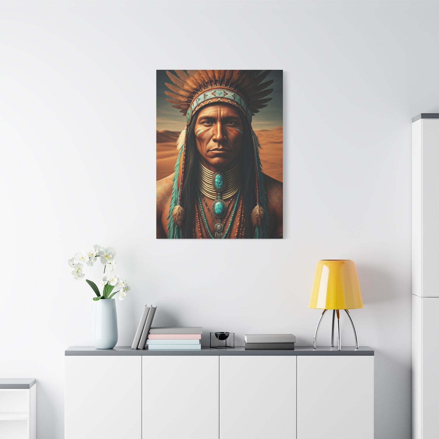 Tribal Spirit Headdress Portrait Wall Art & Canvas Prints