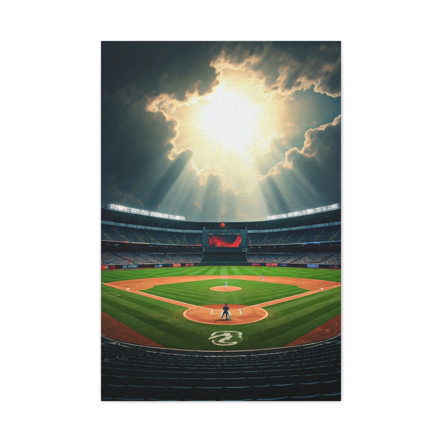 Golden Hour Baseball Field with Team Logo Wall Art & Canvas Prints