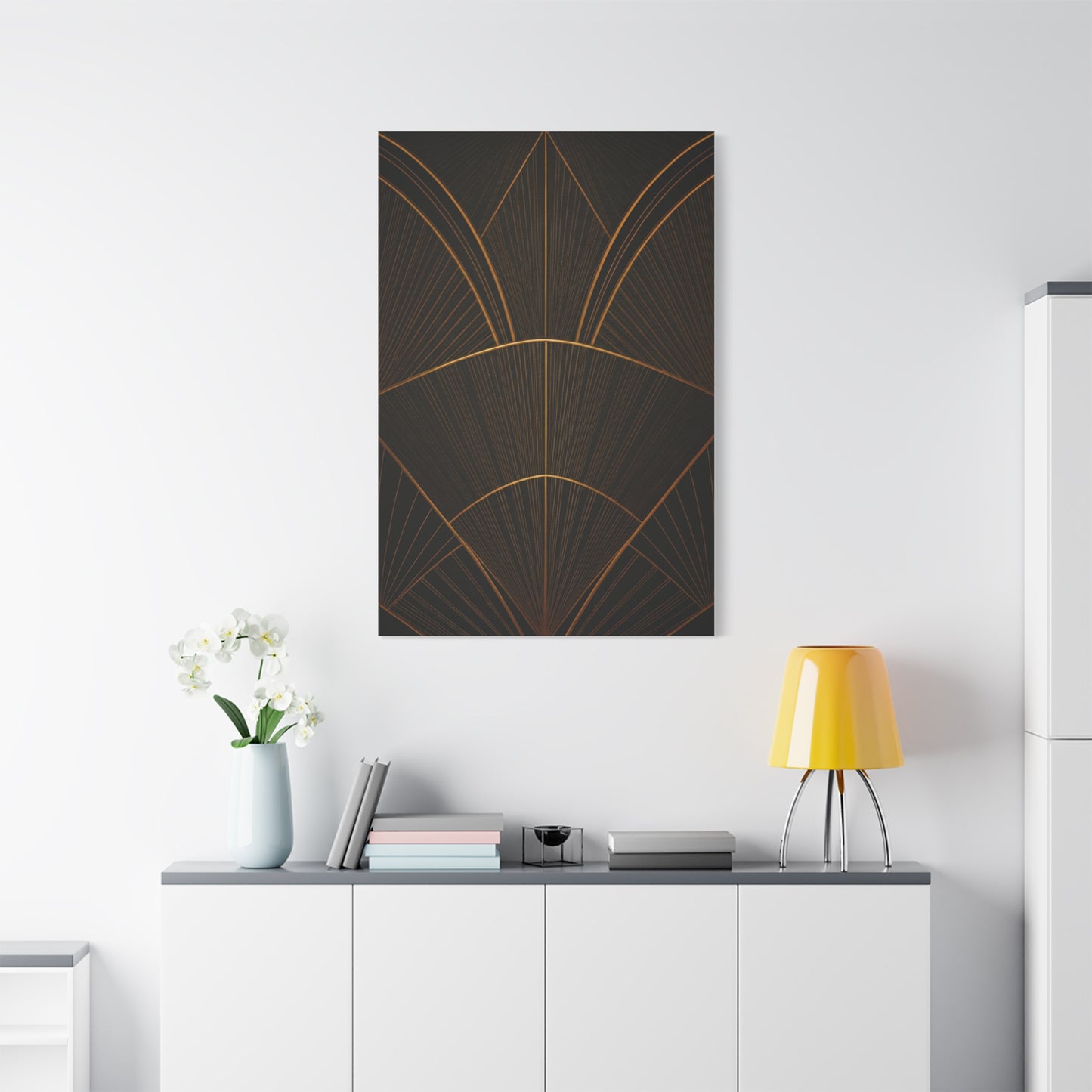 Minimal Gold Fan Geometry Wall Art & Canvas Prints