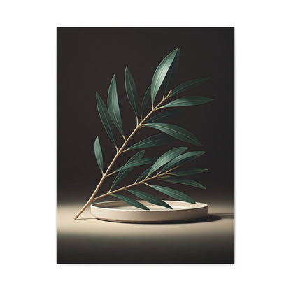 Minimal Olive Branch Botanical Wall Art & Canvas Prints