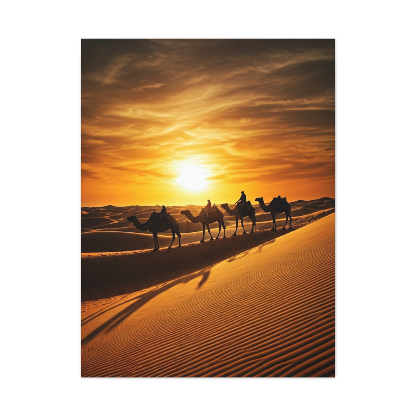 Desert Caravan Sunset Journey Wall Art & Canvas Prints