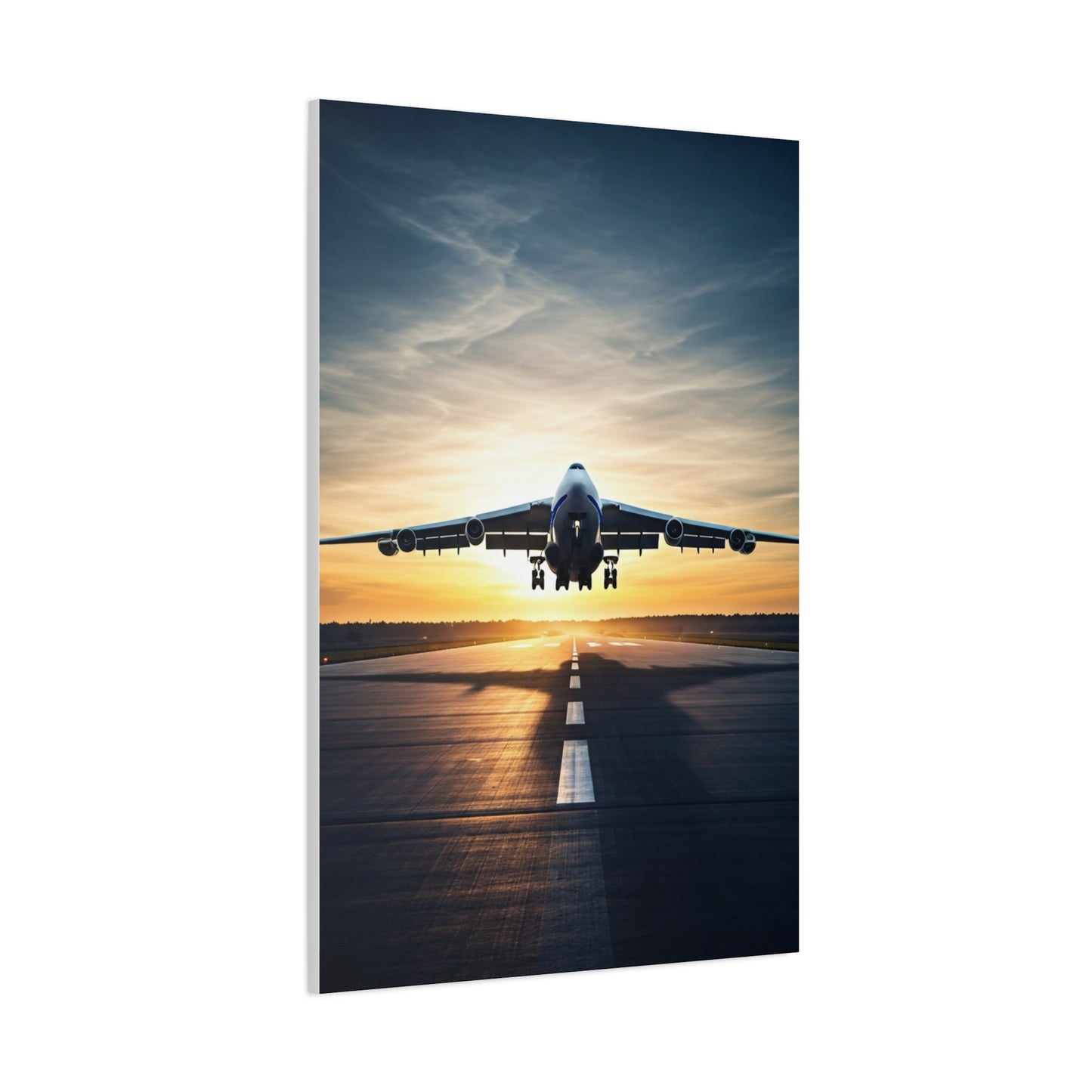 Golden Runway Takeoff Jet Wall Art & Canvas Prints
