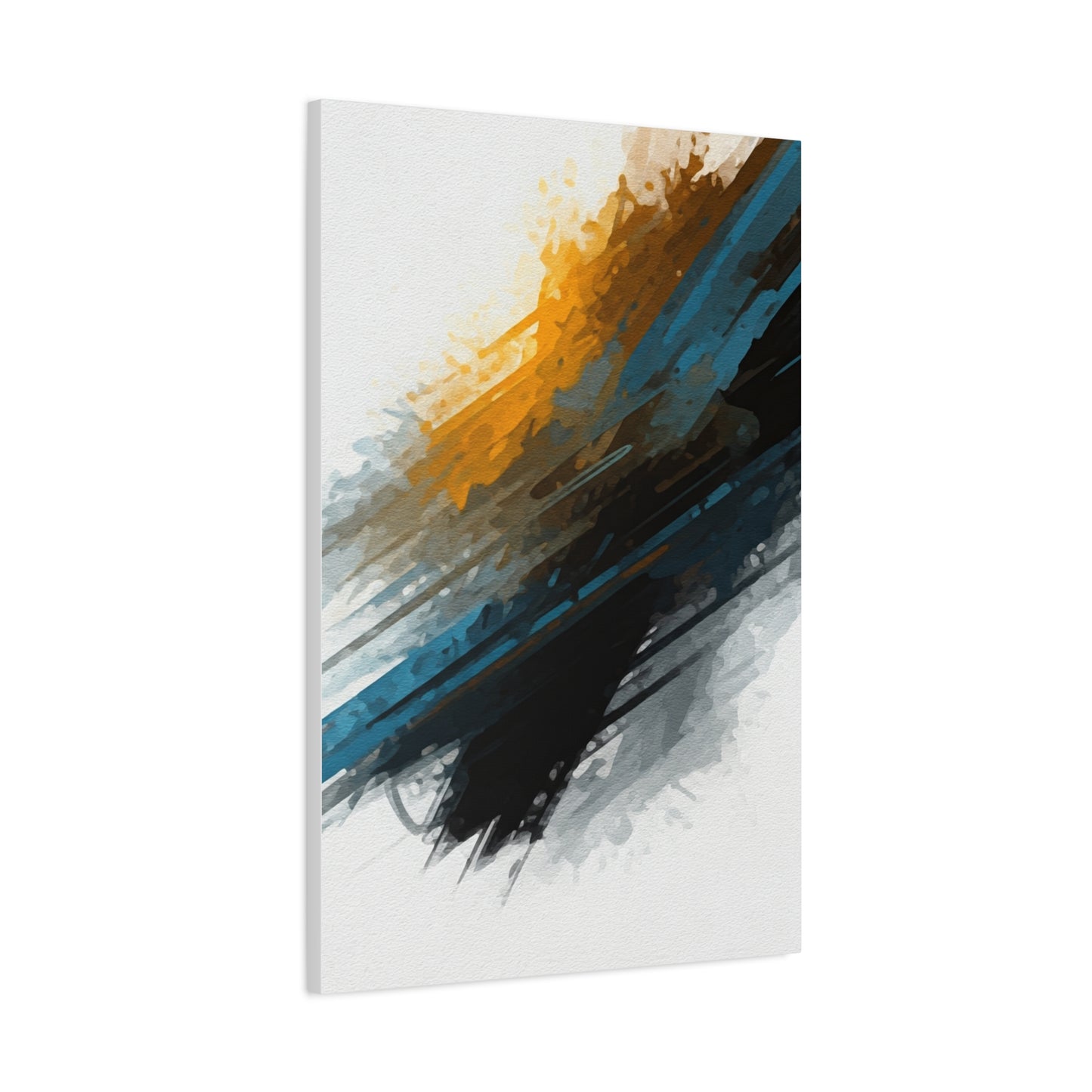 Gold and Blue Motion Abstract Wall Art & Canvas Prints