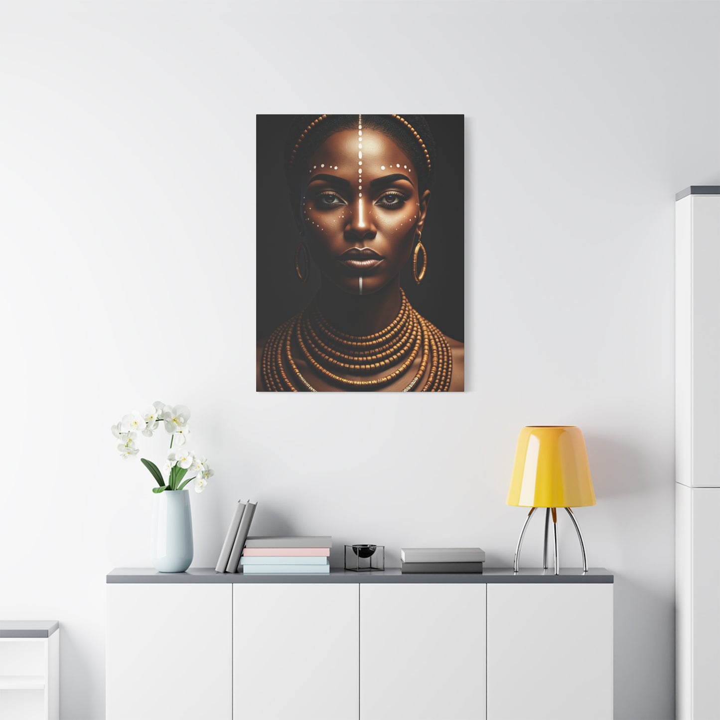 Golden Tribal Goddess Portrait Wall Art & Canvas Prints