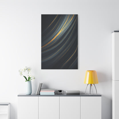 Flowing Gold Curve Abstract Wall Art & Canvas Prints