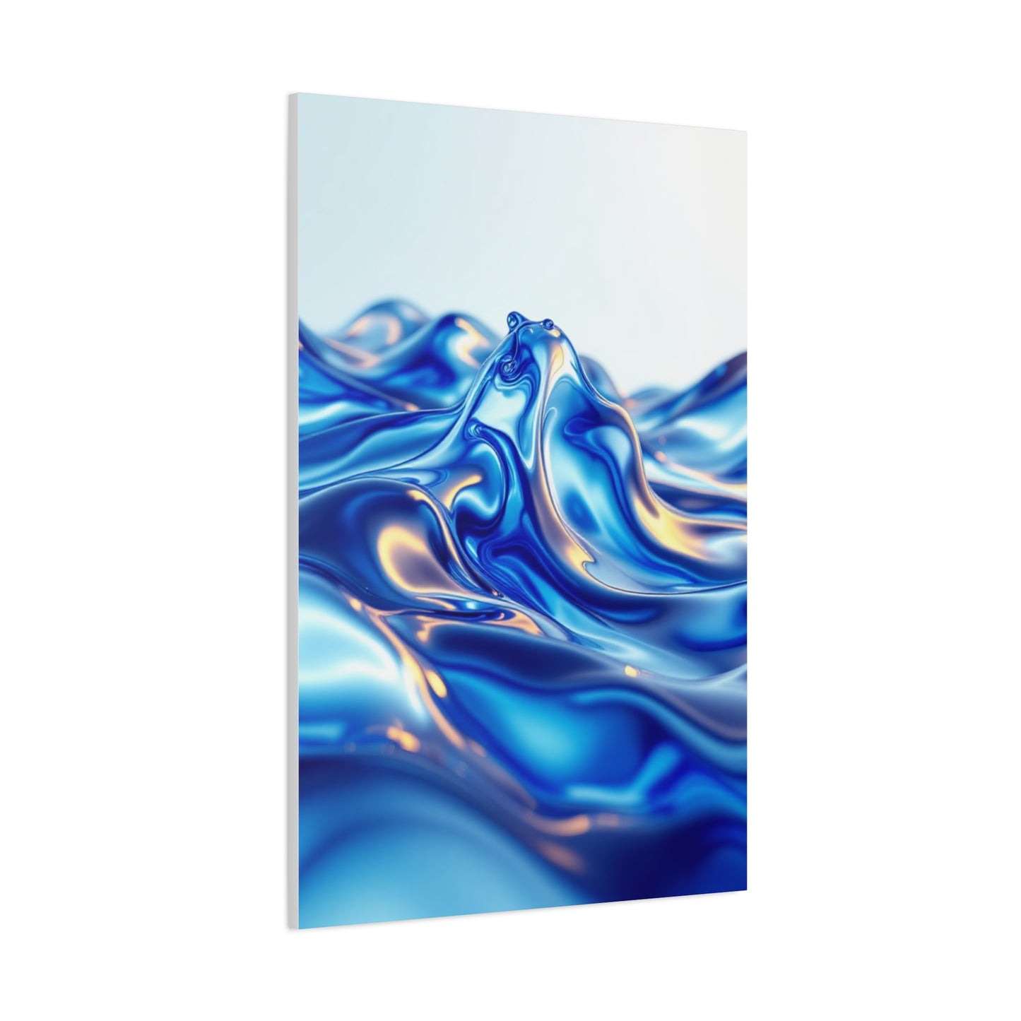 Fluid Blue Silk Waves Wall Art & Canvas Prints